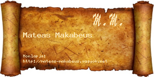 Mateas Makabeus névjegykártya